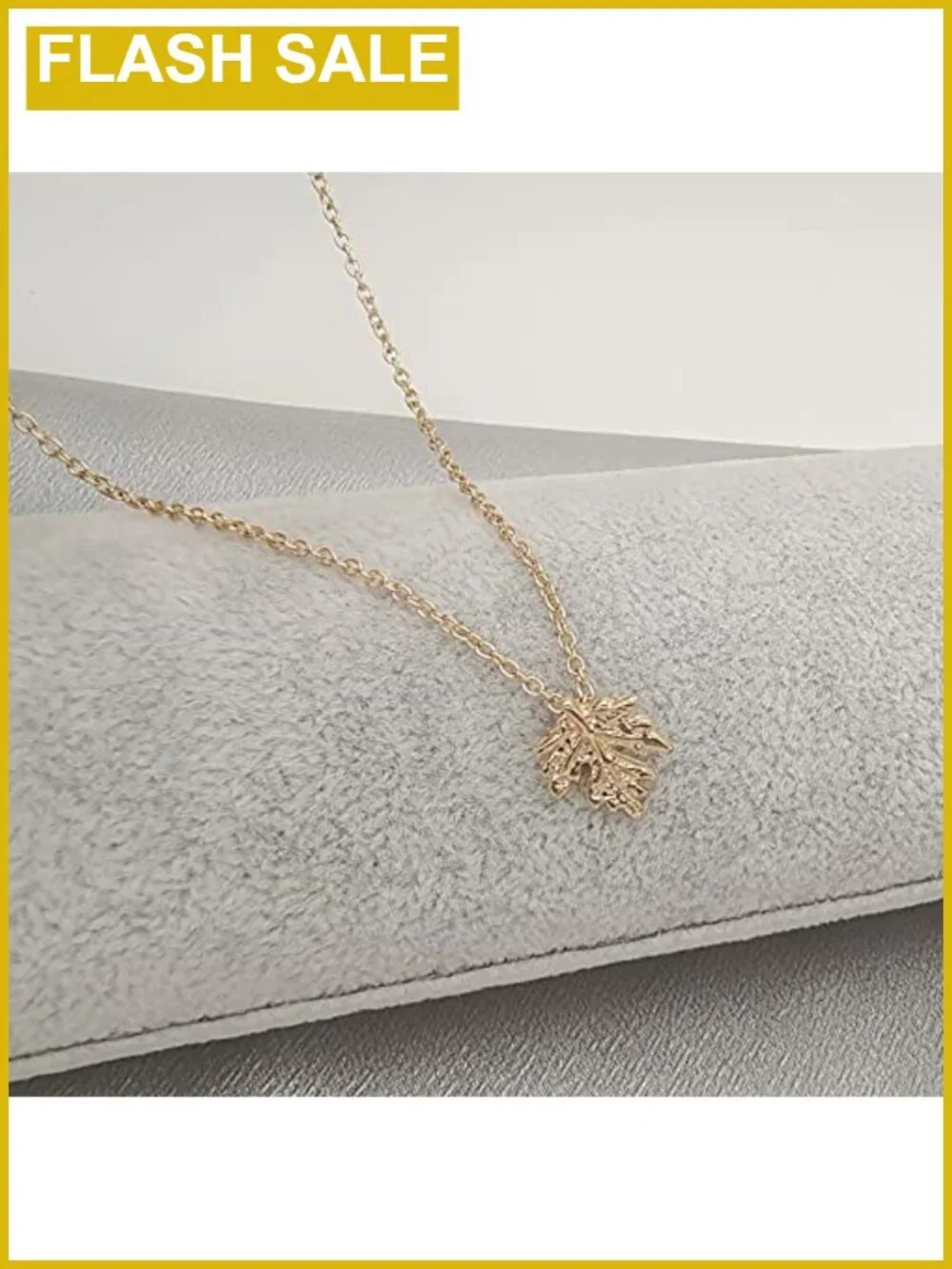Gold Dainty Maple Leaf Pendant Necklace Fall Autumn Thanksgiving Gift